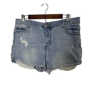 CP Jeans women's junior's cut off blue jean shorts size 13 distressed light wash